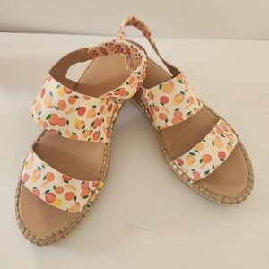 Cole Haan Pinch Maine Citrus Orange Fruit Espadrille Sandals Size 8